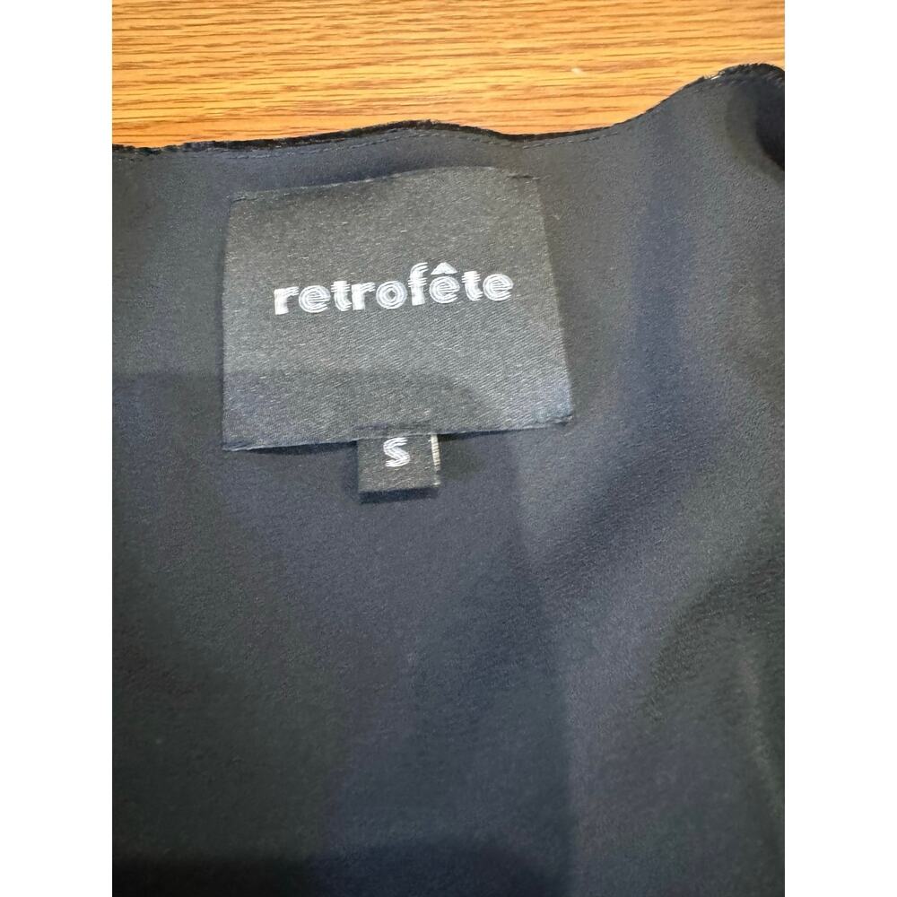 Retrofête Black Velvet Wrap Flora Dress Multicolor Polka Dot Women’s Size Small - Picture 10 of 15